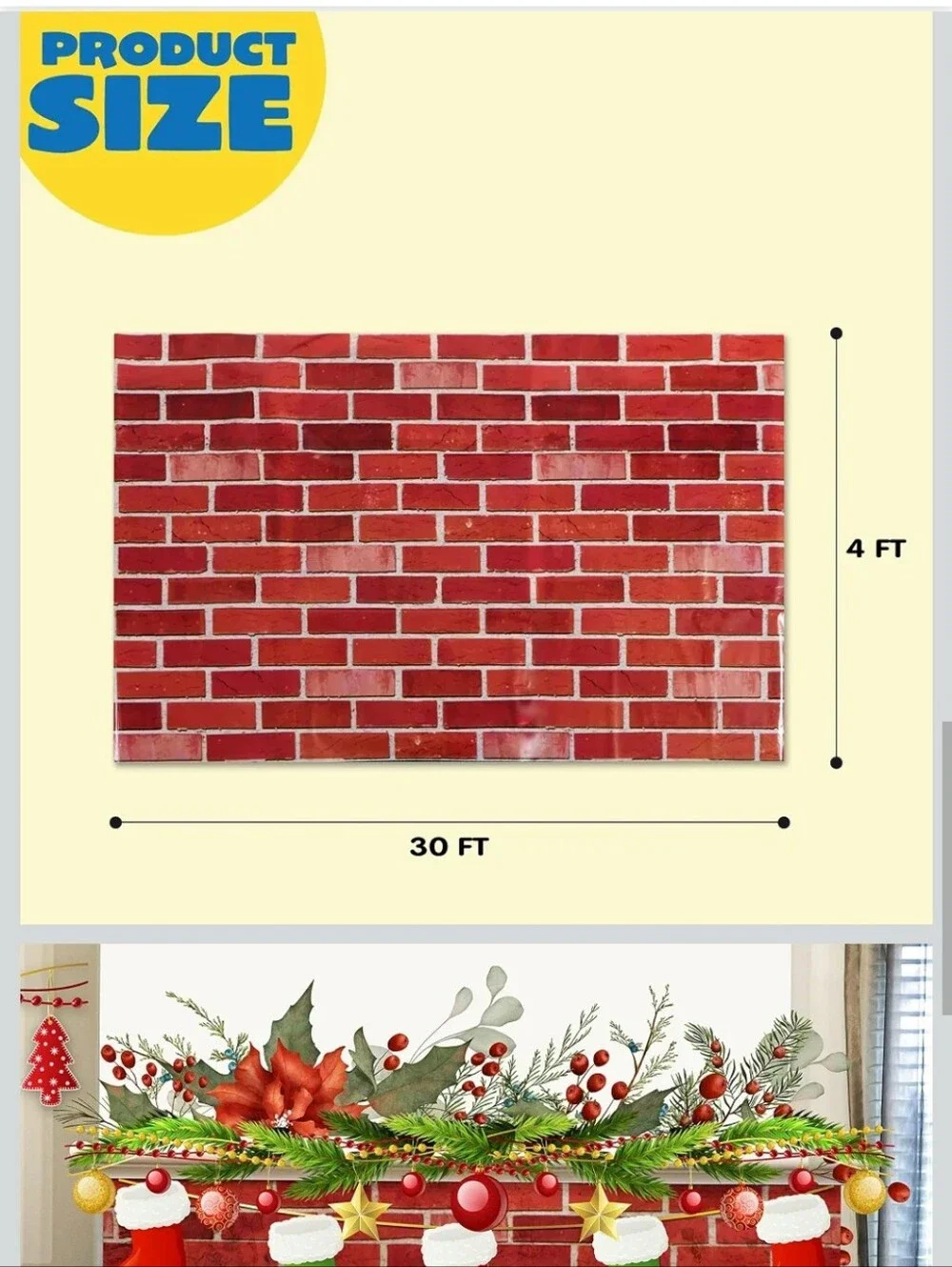 Brick Wall Backdrop - Red Brick Pattern